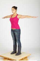 Whole Body Woman T poses Casual Average Studio photo references